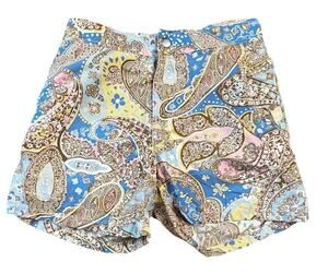 Vilebrequin Paisley Print Swim Trunks, Blue/Brown/Yellow/Pink, Boys' Large